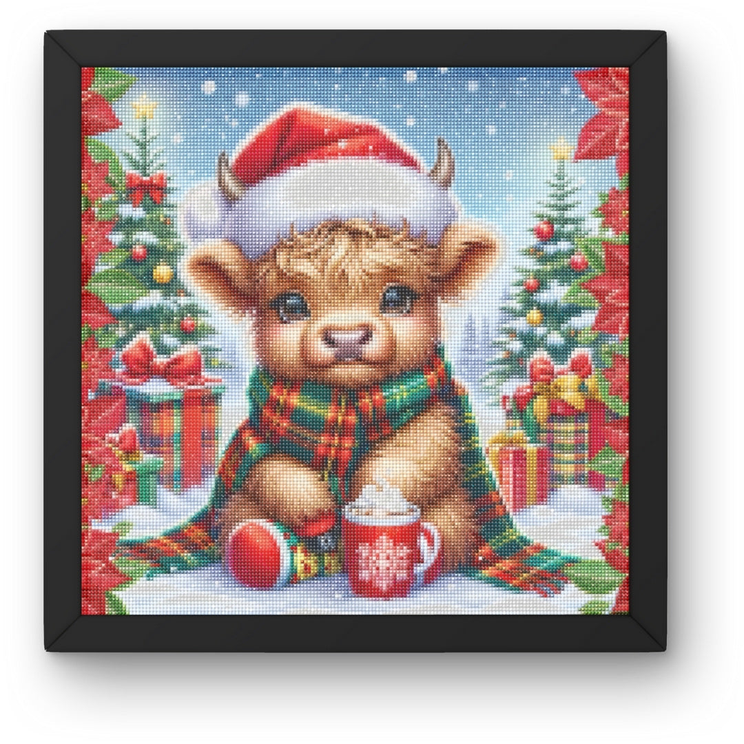 DIY Highland Cow Christmas Diamond Painting Kit Product Image Artdiystudio.com