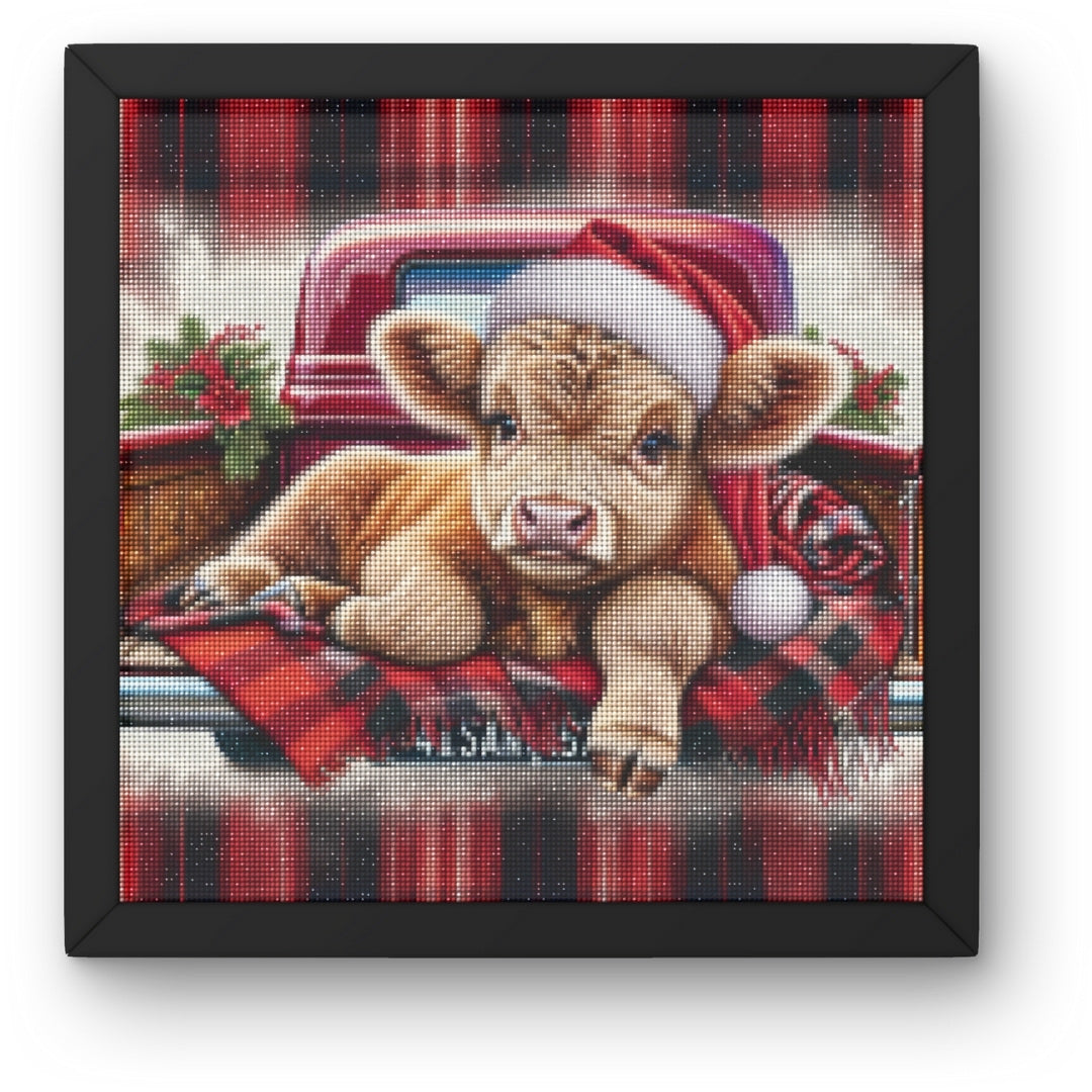 DIY Highland Cow Christmas Diamond Painting Kit Product Image Artdiystudio.com