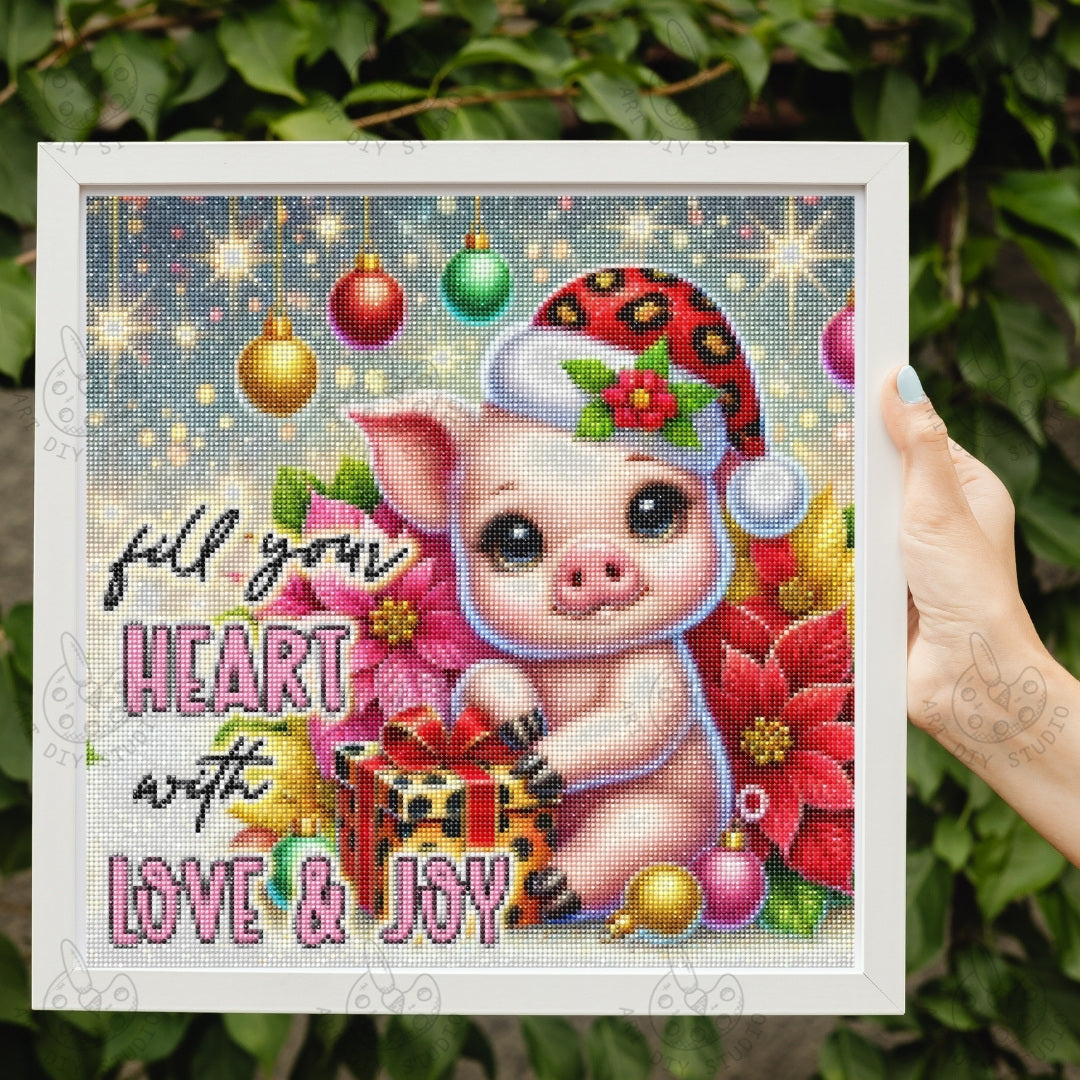 DIY Piglet Christmas Diamond Painting Kit Product Image Artdiystudio.com