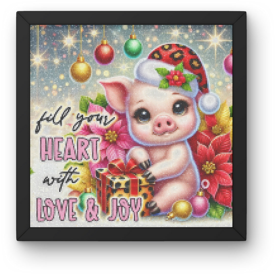 DIY Piglet Christmas Diamond Painting Kit Product Image Artdiystudio.com
