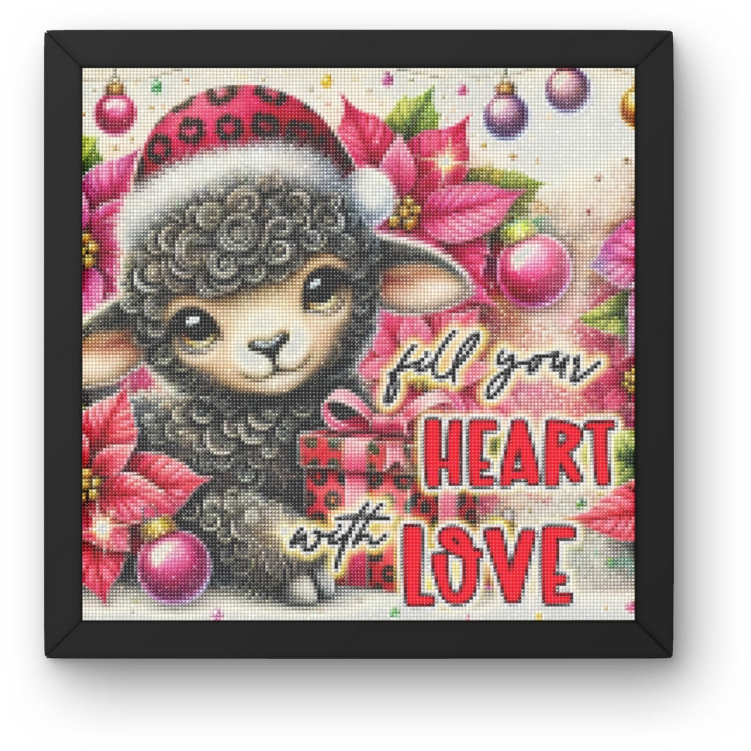 DIY Sheep Christmas Diamond Painting Kit Product Image Artdiystudio.com
