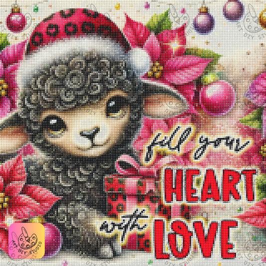 DIY Sheep Christmas Diamond Painting Kit Product Image Artdiystudio.com
