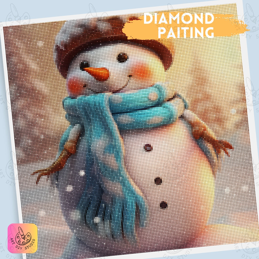 DIY Snowman Diamond Painting Kit Product Image Artdiystudio.com