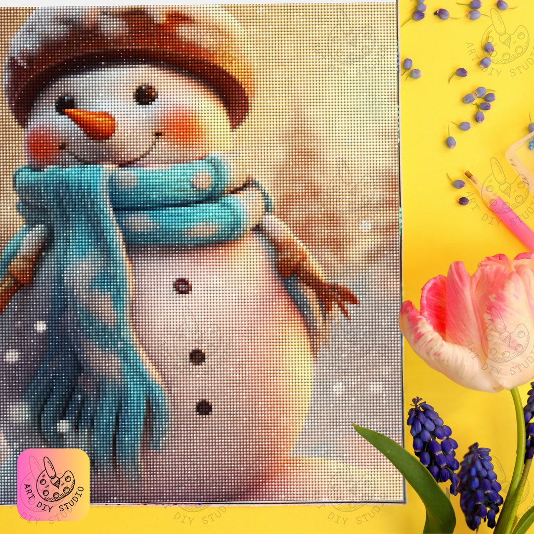 DIY Snowman Diamond Painting Kit Product Image Artdiystudio.com