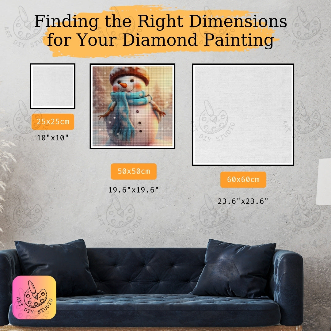 DIY Snowman Diamond Painting Kit Product Image Artdiystudio.com