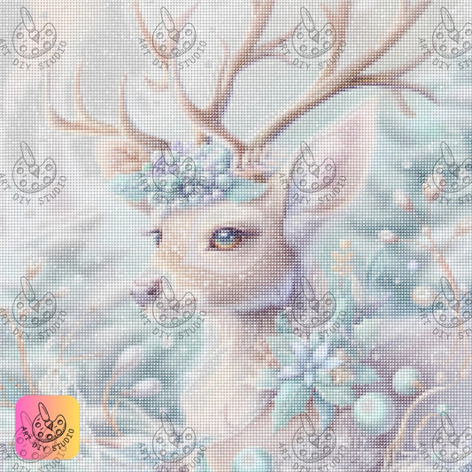 DIY Winter Deer Diamond Painting Kit Product Image Artdiystudio.com