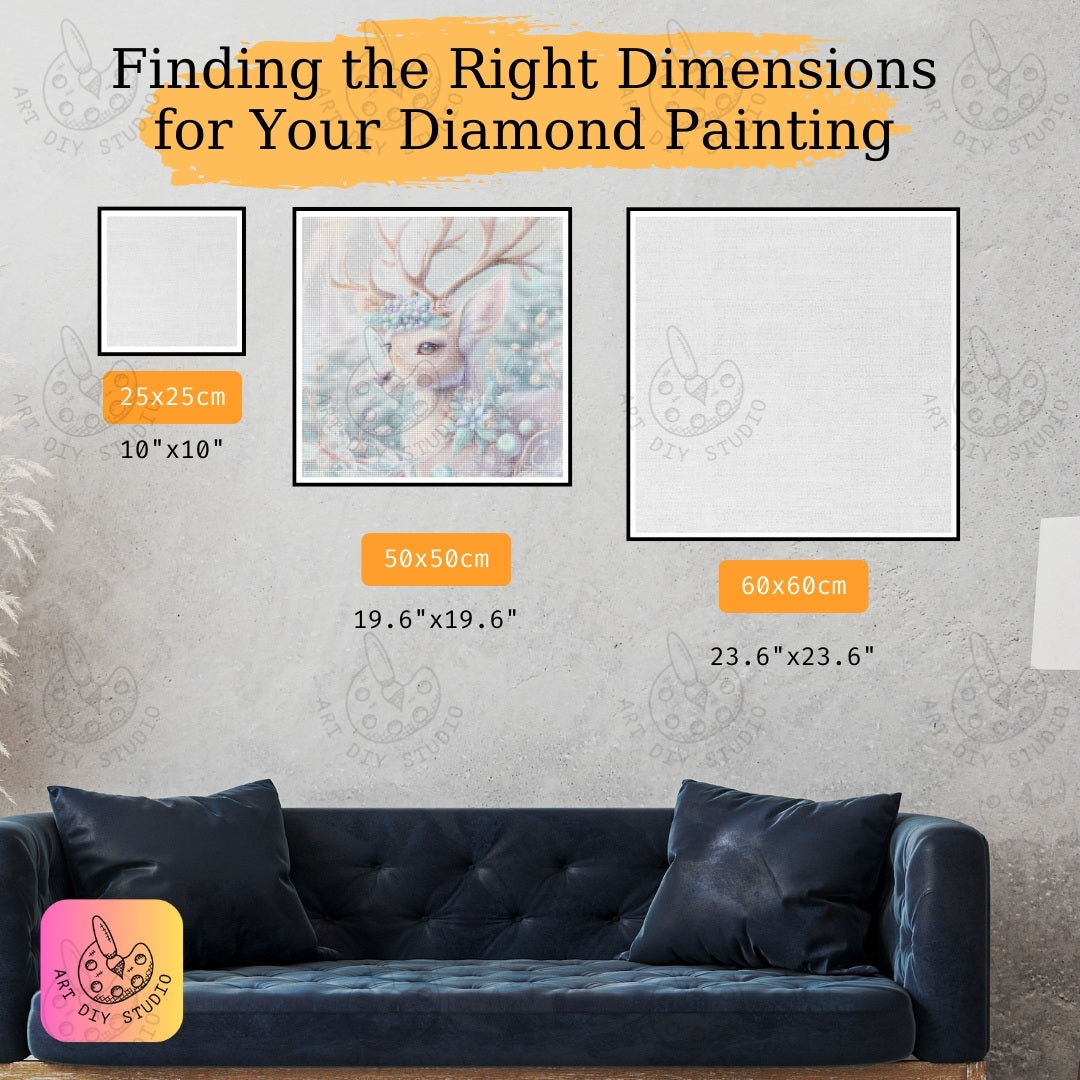 DIY Winter Deer Diamond Painting Kit Product Image Artdiystudio.com