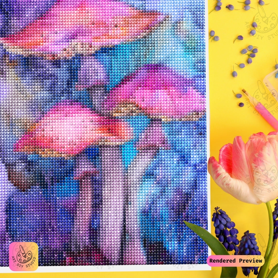 Artdiystudio Dreamscape Fungi Glow Diy Diamond Painting Kit A Vibrant Journey Into Magic 3