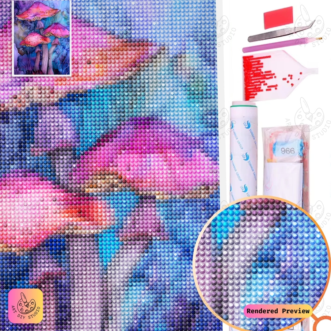 Artdiystudio Dreamscape Fungi Glow Diy Diamond Painting Kit A Vibrant Journey Into Magic 5