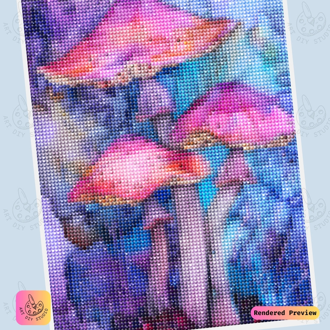 Artdiystudio Dreamscape Fungi Glow Diy Diamond Painting Kit A Vibrant Journey Into Magic 6