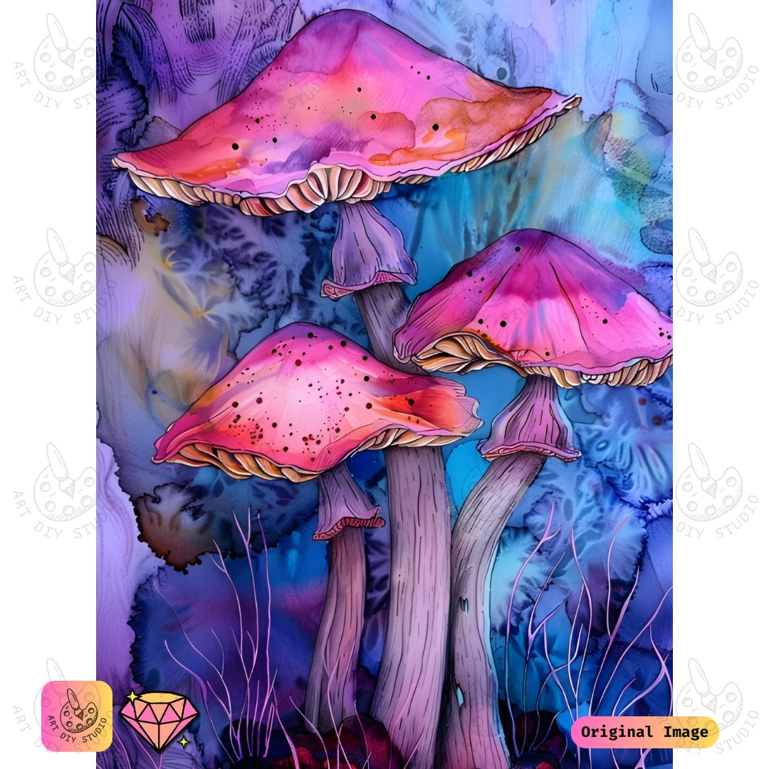 Artdiystudio Dreamscape Fungi Glow Diy Diamond Painting Kit A Vibrant Journey Into Magic
