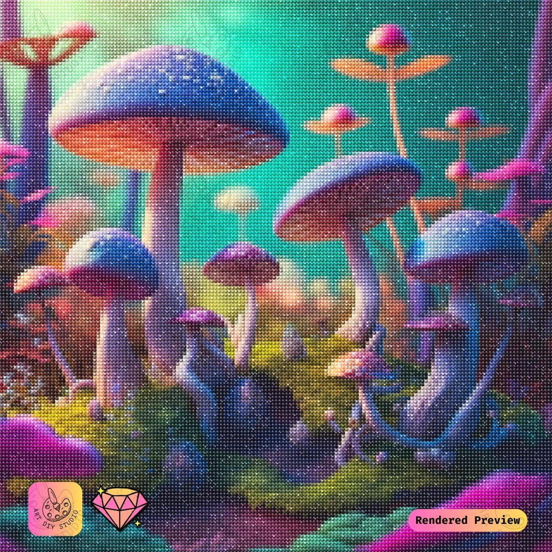 Artdiystudio Dreamy Mushroom Harmony Diy Diamond Painting Kit A Serene Fantasy Escape 2