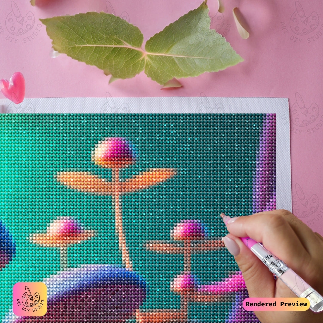 Artdiystudio Dreamy Mushroom Harmony Diy Diamond Painting Kit A Serene Fantasy Escape 4
