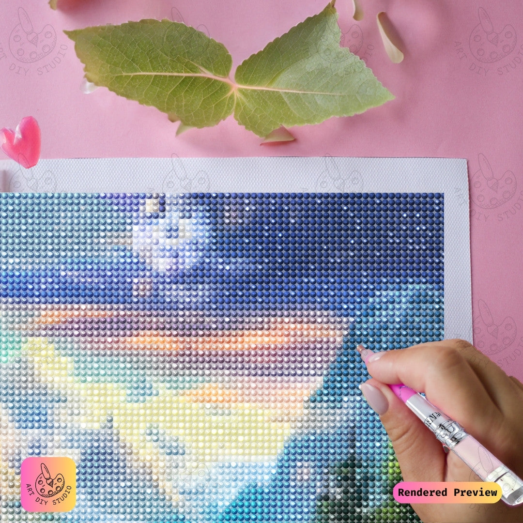Artdiystudio Dreamy Waterfall Kingdom Diy Diamond Painting Kit A Magical Escape Into Fantasy 4