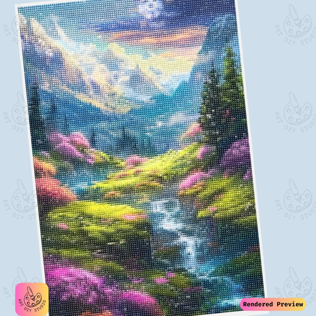 Artdiystudio Dreamy Waterfall Kingdom Diy Diamond Painting Kit A Magical Escape Into Fantasy 6