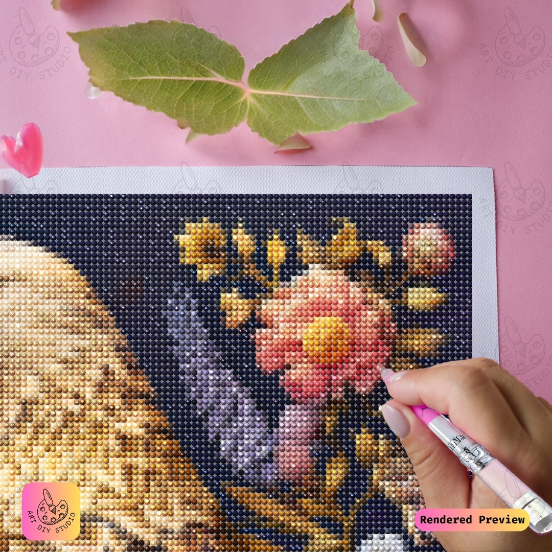 Artdiystudio Eagle In Bloom Diy Diamond Painting Kit A Harmony Of Strength And Beauty 3