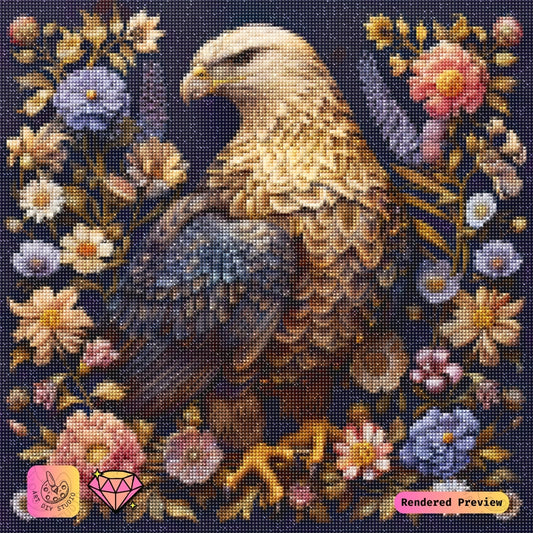 Artdiystudio Eagle In Bloom Diy Diamond Painting Kit A Harmony Of Strength And Beauty 5