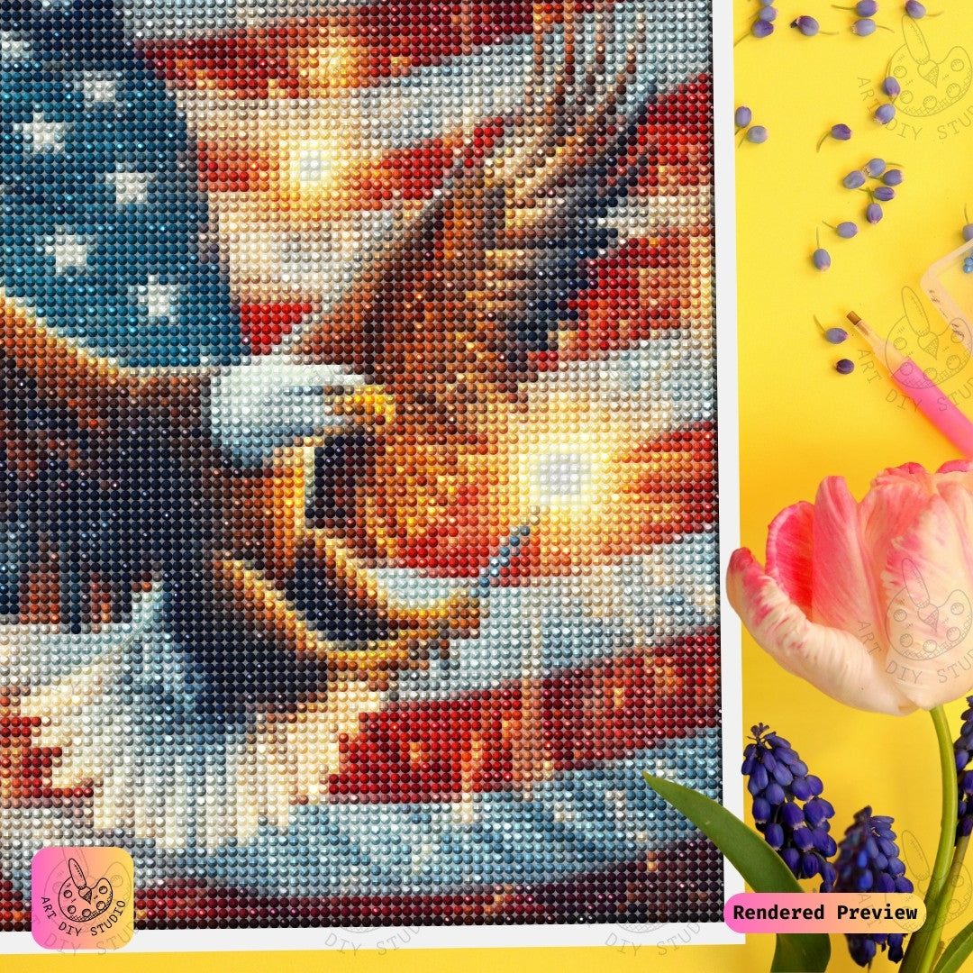 Artdiystudio Eagle Of Liberty Diy Diamond Painting Kit A Powerful Tribute To Freedom And Celebration 4