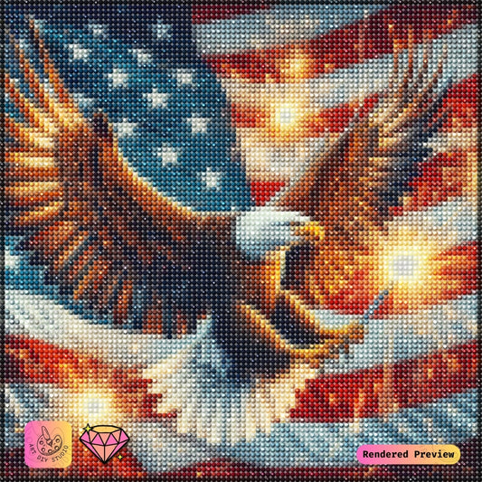 Artdiystudio Eagle Of Liberty Diy Diamond Painting Kit A Powerful Tribute To Freedom And Celebration 5
