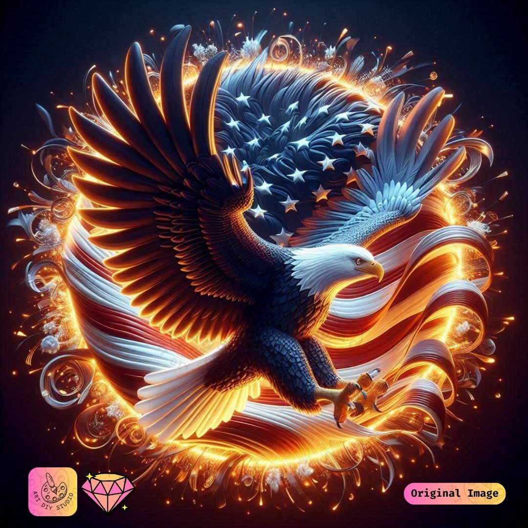 Artdiystudio Eagle Of Radiance Diy Diamond Painting Kit A Bold Celebration Of Freedom 6