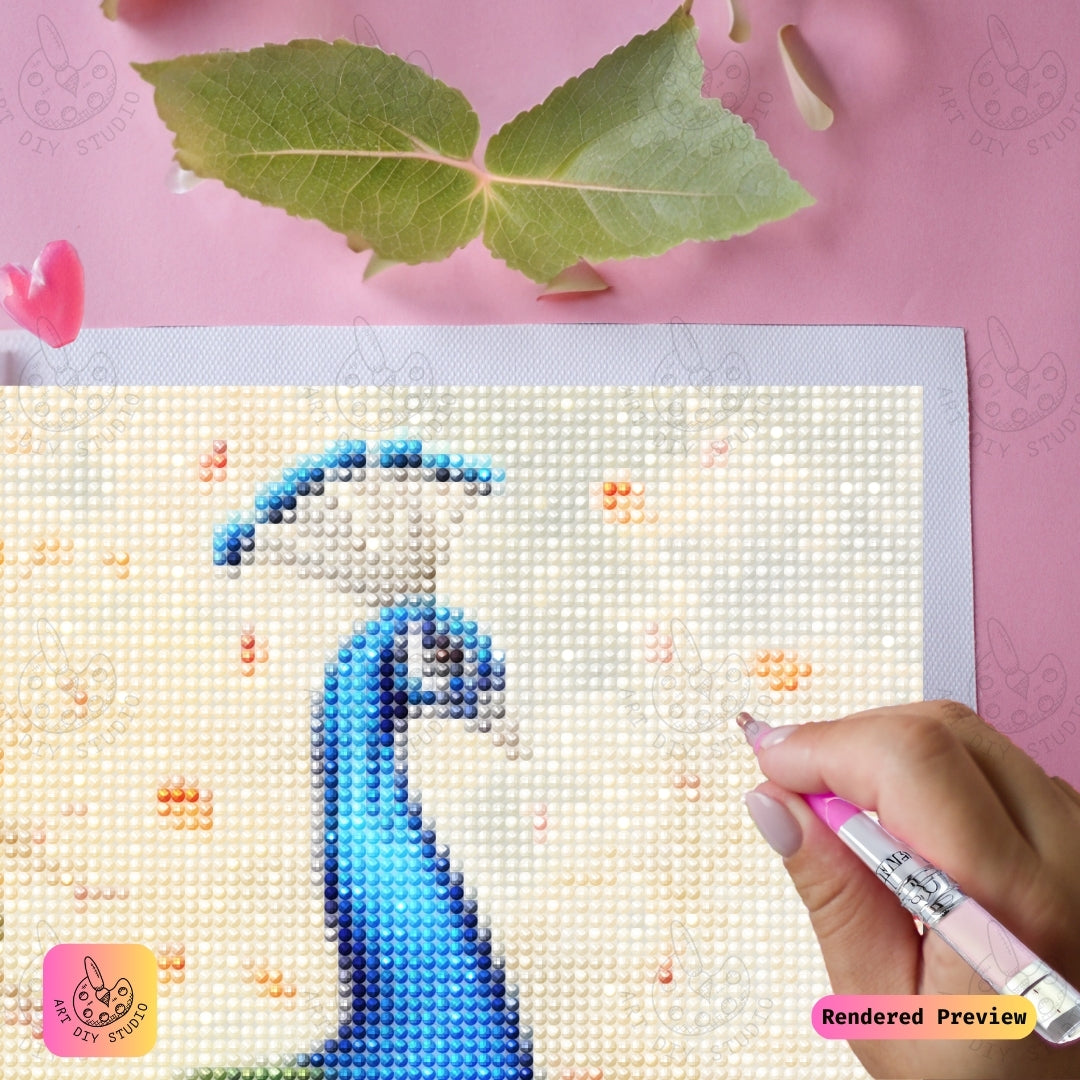 Artdiystudio Elegant Peacock Blossom Diy Diamond Painting Kit Craft Your Timeless Masterpiece 3