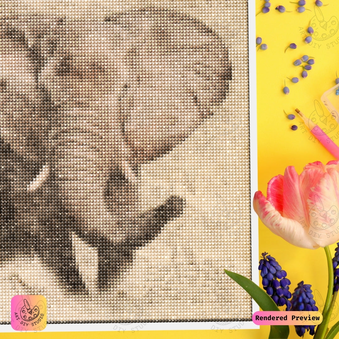 Artdiystudio Elephant Sketch Legacy Diy Diamond Painting Kit A Timeless Masterpiece In Art 3