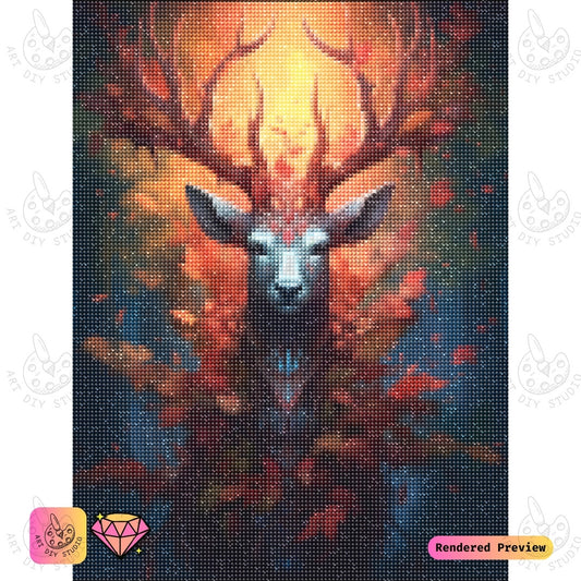 Artdiystudio Emberlight Stag Diy Diamond Painting Kit A Journey Into The Heart Of The Enchanted Forest 5