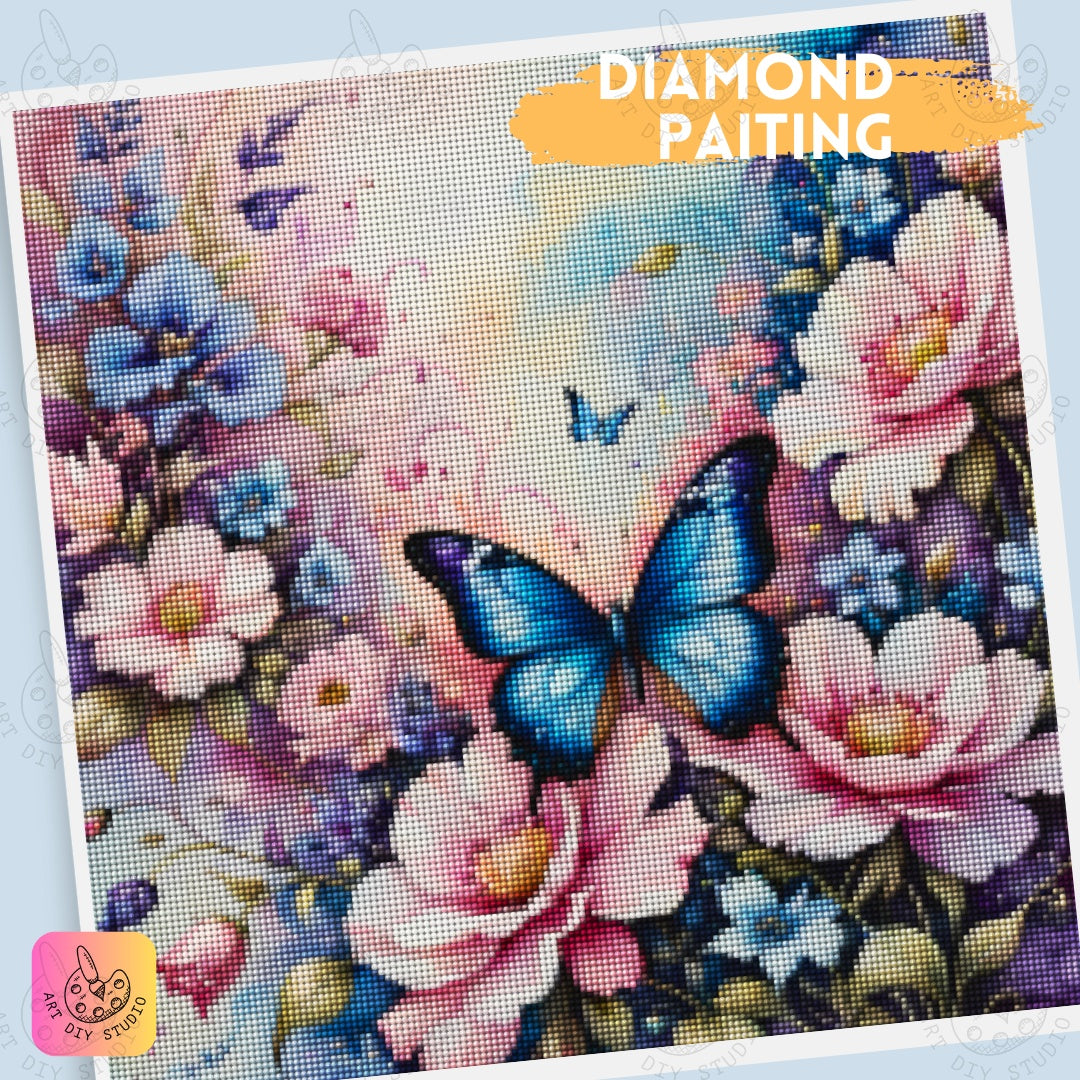 Artdiystudio Enchanted Butterfly Blossom Diy Diamond Painting Kit Natures Beauty In Every Gem Product Image 5