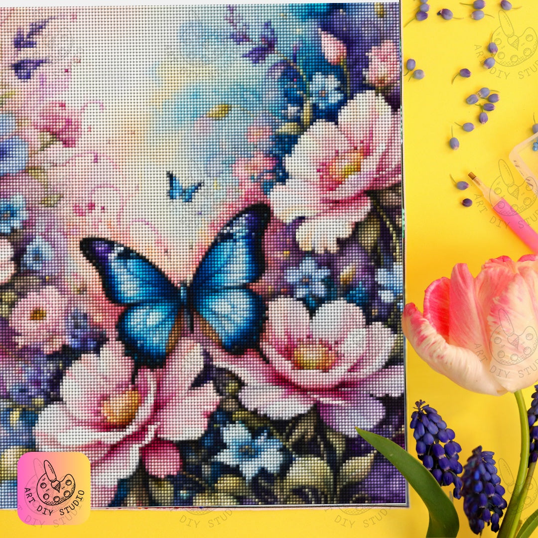 Artdiystudio Enchanted Butterfly Blossom Diy Diamond Painting Kit Natures Beauty In Every Gem Product Image 7