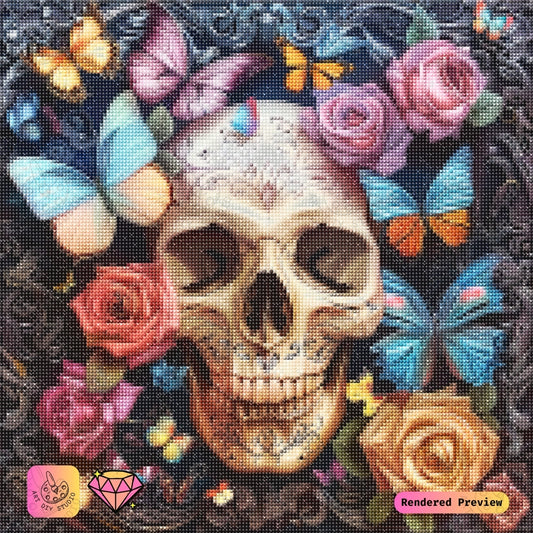 Artdiystudio Enchanted Butterfly Skull Diy Diamond Painting Kit A Symphony Of Elegance And Mystery 2
