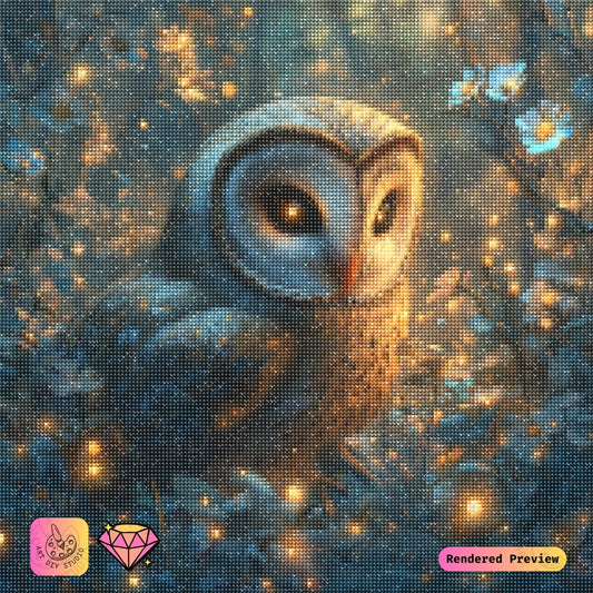 Artdiystudio Enchanted Glow Owl Diy Diamond Painting Kit A Tranquil Forest Wonder 2