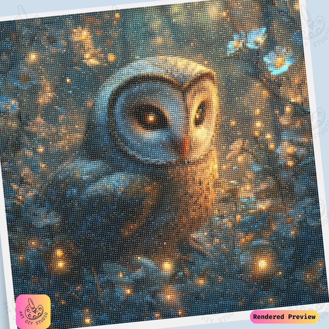 Artdiystudio Enchanted Glow Owl Diy Diamond Painting Kit A Tranquil Forest Wonder 6