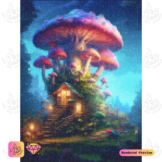 Artdiystudio Enchanted Mushroom Cottage Diy Diamond Painting Kit A Cozy Magical Retreat In Art 2
