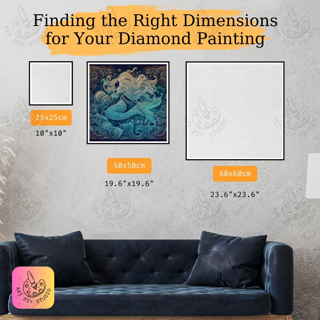 Artdiystudio Enchanted Oceanic Queen Diy Diamond Painting Kit A Mystical Masterpiece Product Image 2