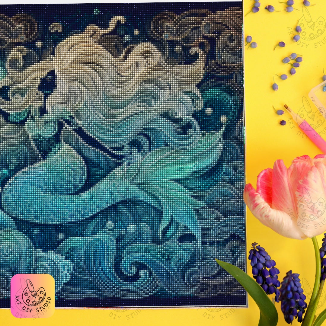 Artdiystudio Enchanted Oceanic Queen Diy Diamond Painting Kit A Mystical Masterpiece Product Image 7