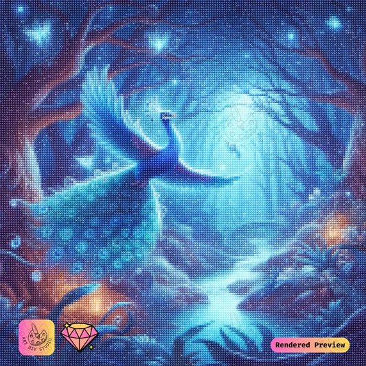 Artdiystudio Enchanted Peacock Flight Diy Diamond Painting Kit A Journey Into A Magical World 5