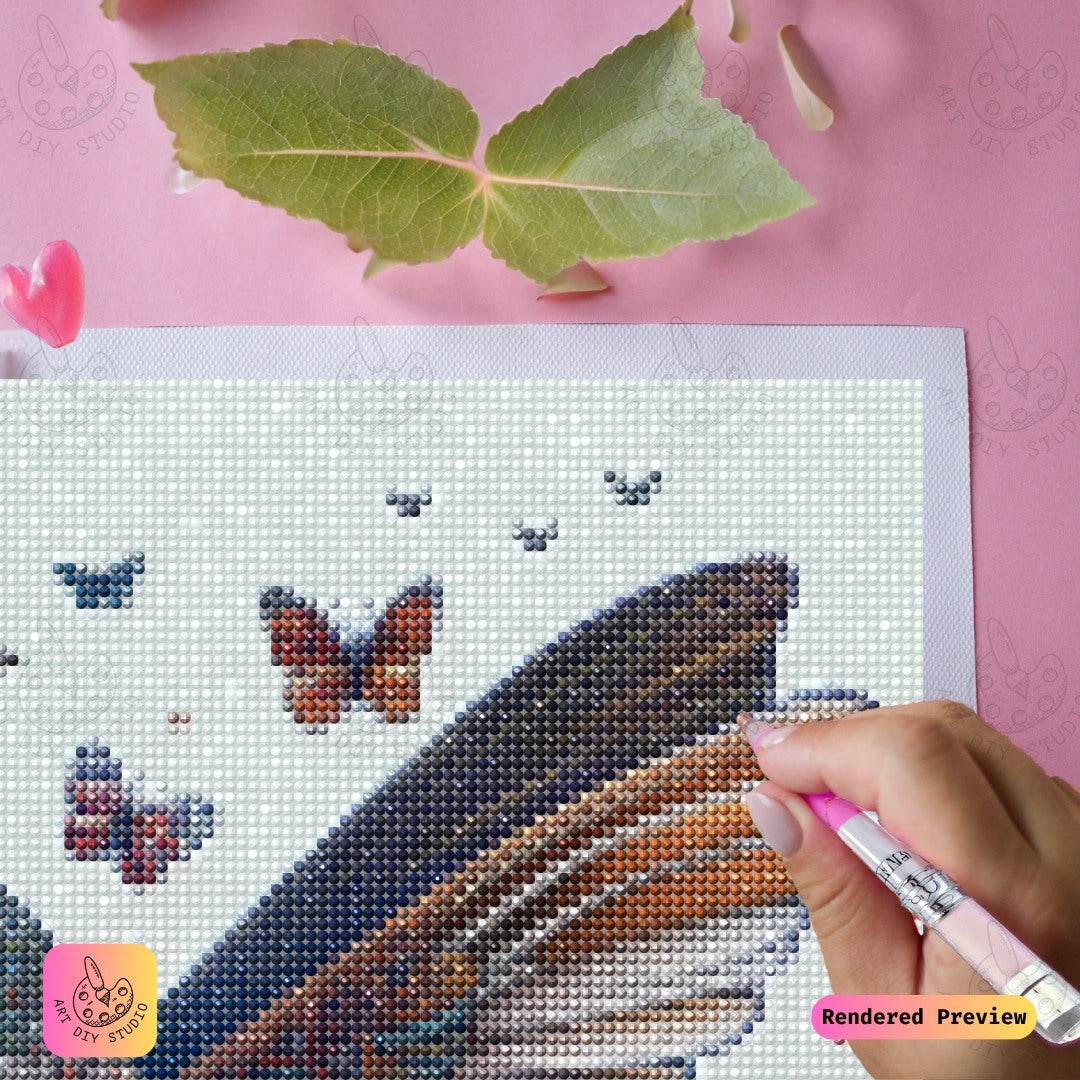 Artdiystudio Enchanting Hummingbird Diy Diamond Painting Kit Natures Beauty In Detail 4