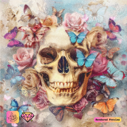 Artdiystudio Ethereal Butterfly Skull Diy Diamond Painting Kit A Harmony Of Light And Elegance 2