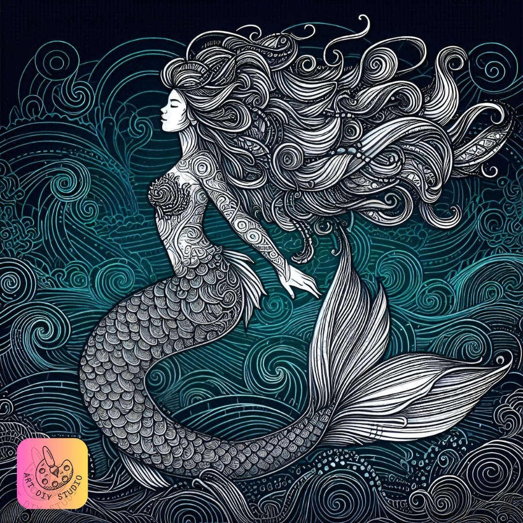 Artdiystudio Ethereal Mermaid Majesty A Stunning Diamond Painting Kit For Dreamers Product Image 8