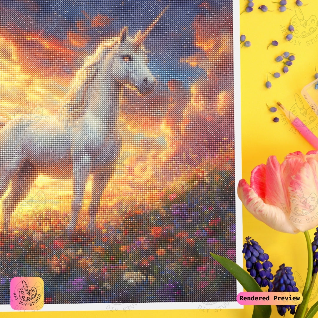 Artdiystudio Ethereal Unicorns Glow Diy Diamond Painting Kit A Magical Fantasy Craft 3