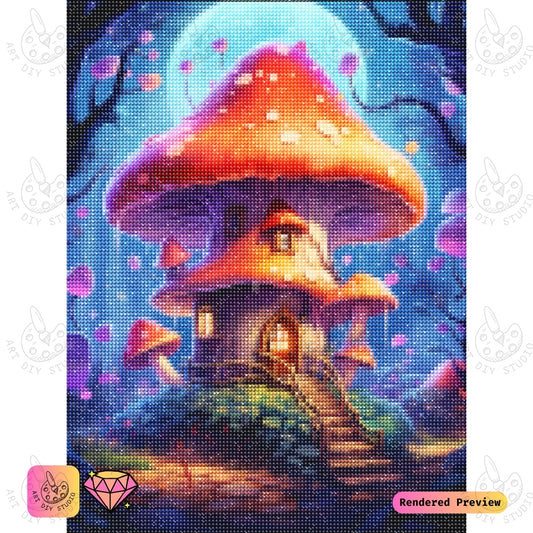Artdiystudio Fairy Tale Mushroom Cottage Diy Diamond Painting Kit A Cheerful Enchanted Escape In Art 2