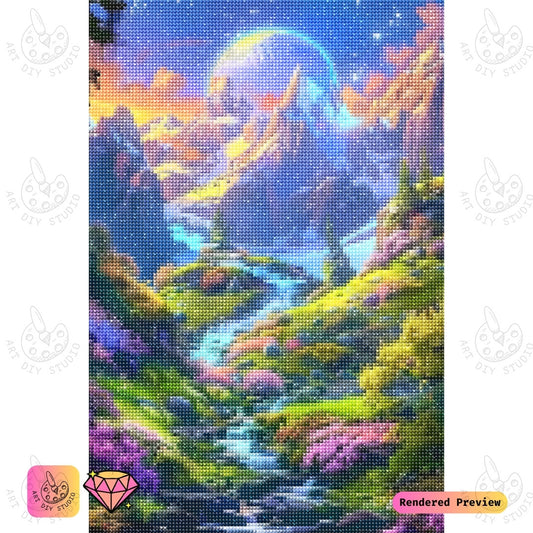 Artdiystudio Fantasy Waterfall Dreamscape Diy Diamond Painting Kit A Mystical Fantasy Journey 2