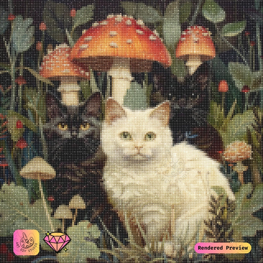 Artdiystudio Feline Forest Whimsy Diy Diamond Painting Kit A Cozy Enchanted Journey 2
