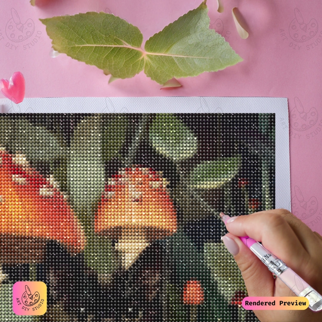 Artdiystudio Feline Forest Whimsy Diy Diamond Painting Kit A Cozy Enchanted Journey 4