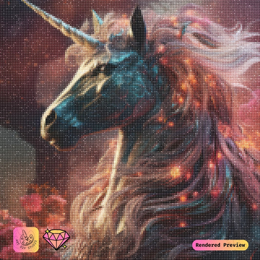 Artdiystudio Firelight Unicorn Majesty Diy Diamond Painting Kit A Dark Fantasy Masterpiece 2