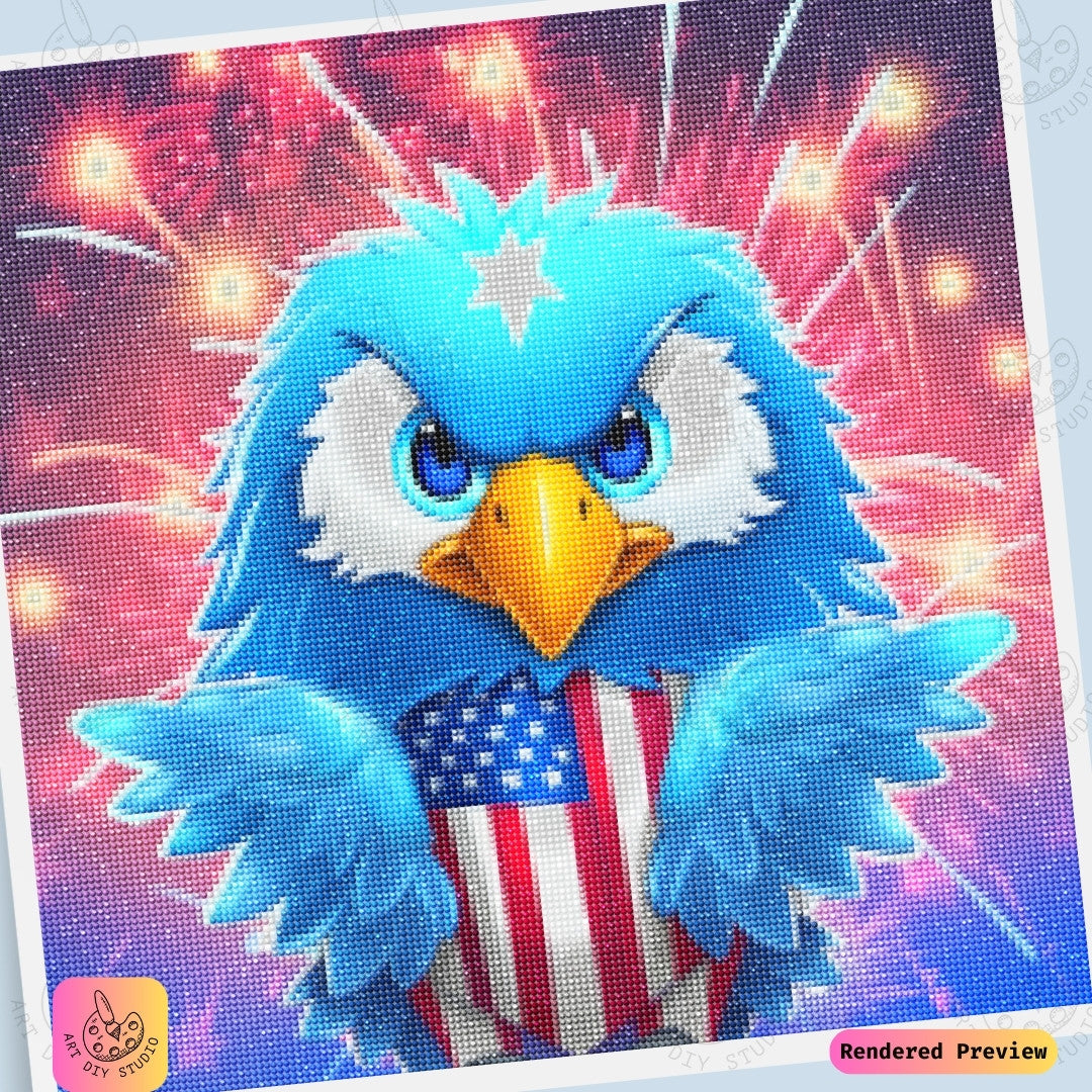 Artdiystudio Firework Eagle Festivity Diy Diamond Painting Kit A Lively Celebration Of Patriotism