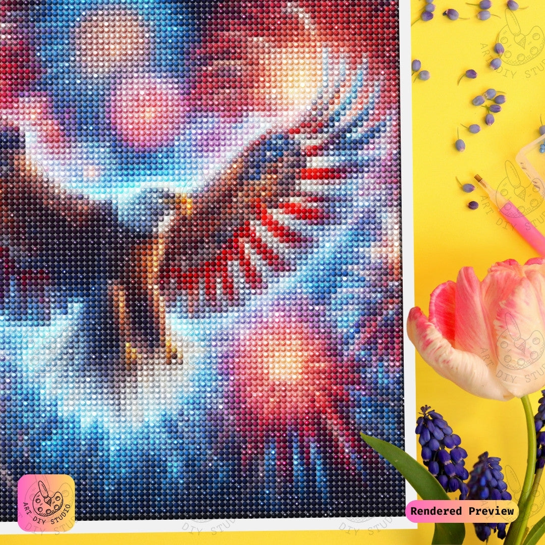 Artdiystudio Fireworks Of Freedom Eagle Diy Diamond Painting Kit A Bold Celebration Of Independence 4