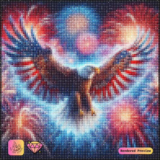 Artdiystudio Fireworks Of Freedom Eagle Diy Diamond Painting Kit A Bold Celebration Of Independence 5