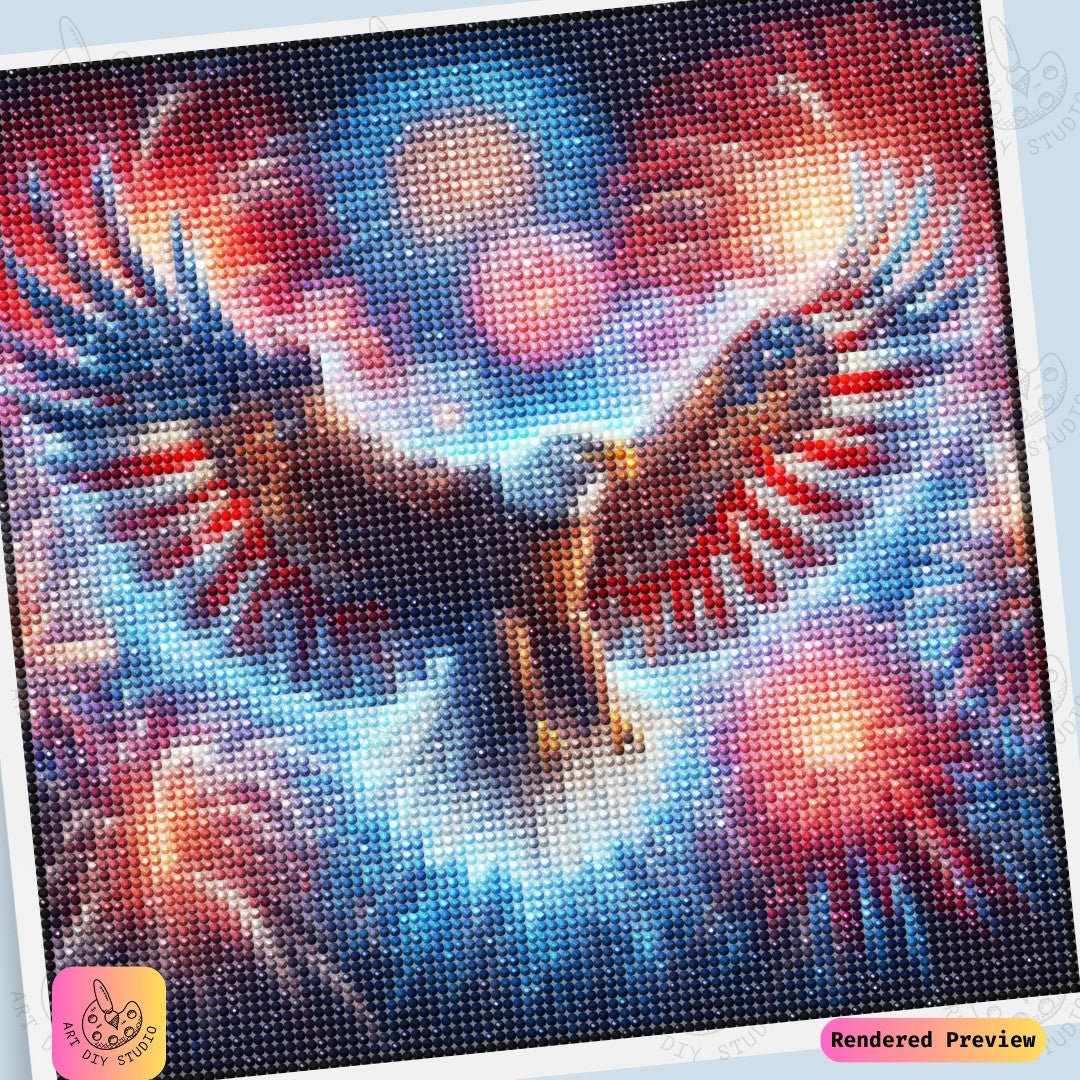 Artdiystudio Fireworks Of Freedom Eagle Diy Diamond Painting Kit A Bold Celebration Of Independence