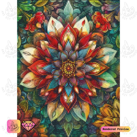 Artdiystudio Flame Blossom Fantasy Diy Diamond Painting Kit A Floral Blaze Of Creativity 2